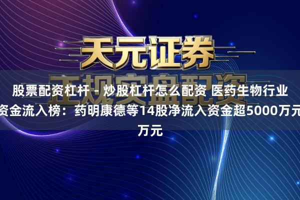 股票配资杠杆 - 炒股杠杆怎么配资 医药生物行业资金流入榜：药明康德等14股净流入资金超5000万元
